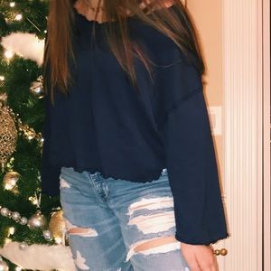 longsleeve navy free people shirt